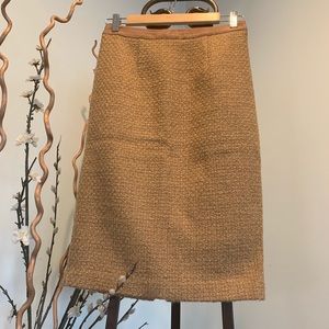 Boden Notre Dame Tan Tweed Pencil Skirt Size 2R